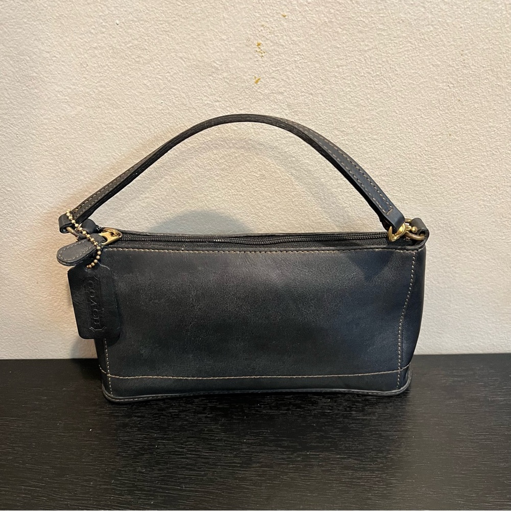 Vintage COACH 9311 Bleecker Demi Mini Hand Pouch Purse Wristlet Black Leather - Picture 6 of 10